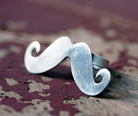 sterling silver mustache ring