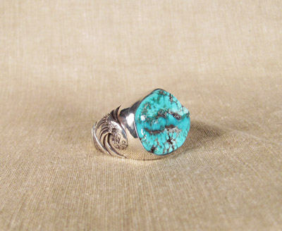 'The Wave' turquoise man's ring