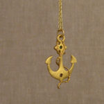22K anchor pendant w/diamond & emerald