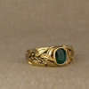 emerald + laurel motif ring