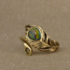 opal peacock feather ring