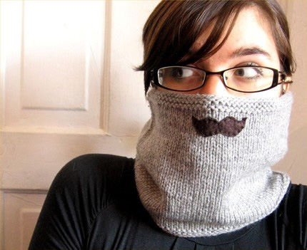 knitted mustache cowl