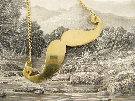 mustache necklace