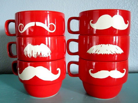stacking mustache mugs