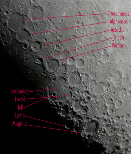 South Central Highlands Moon - Annotated