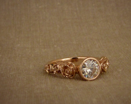 1 carat carved rose solitaire in rose gold