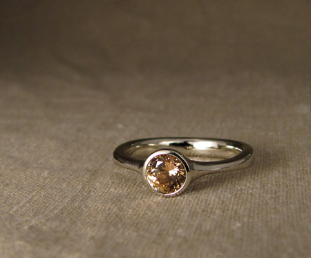 Yellow Sapphire Solitaire in 14K white gold