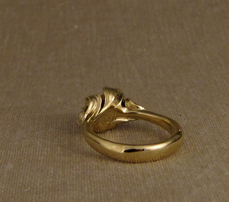 18K Carved Peony Ring