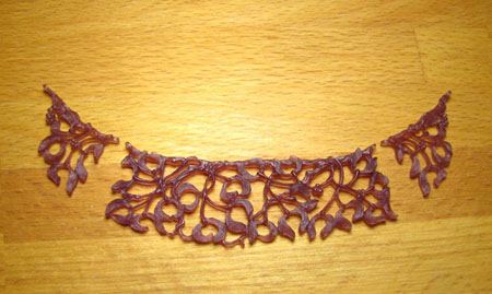carved wax - mistletoe collar necklace