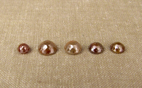 Round rose-cut diamonds