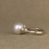 18K white rococo pearl solitaire
