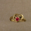 Curling Snake ring with spinel