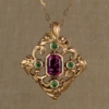 Rococo-style garnet pendant